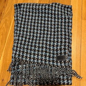 Coach Black and Blue Houndstooth Scarf